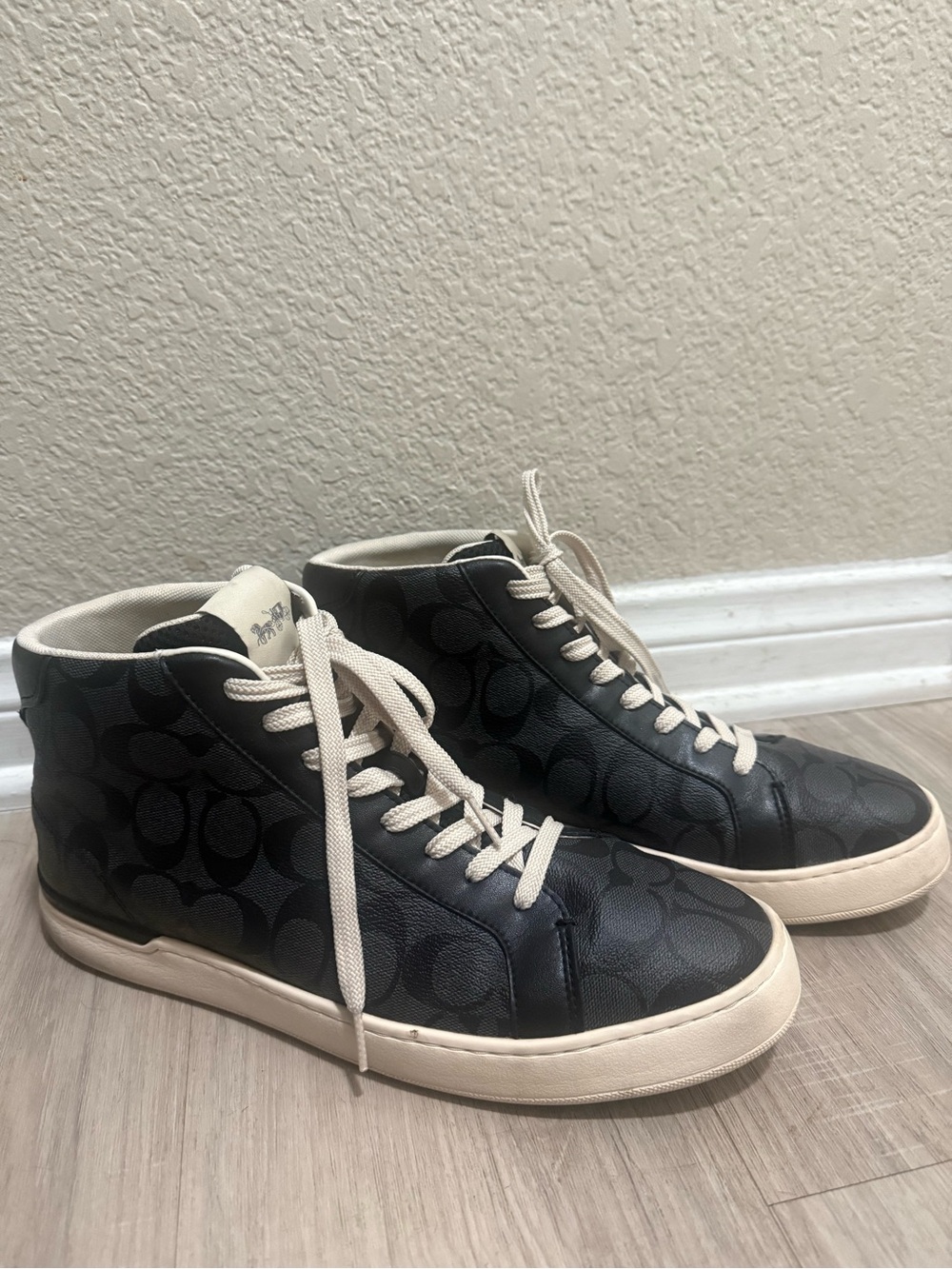 Coach Ivory/Off-White High Top Sneakers